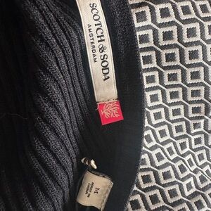 Scotch & Soda Black Ribbed Knit Cardigan